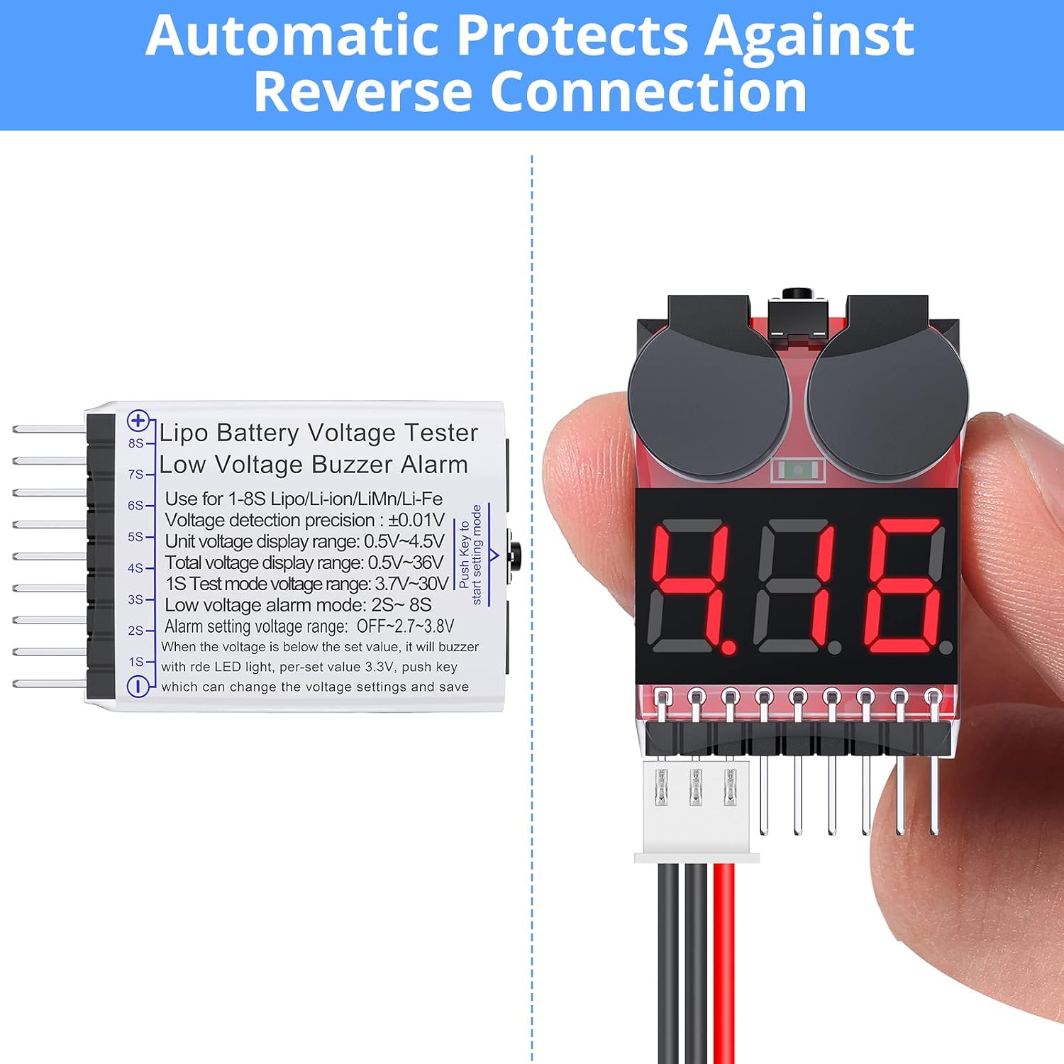 Oike 1-8S 2IN1 Lipo Battery Vo - Drone Battery Voltage Checker recension och pris