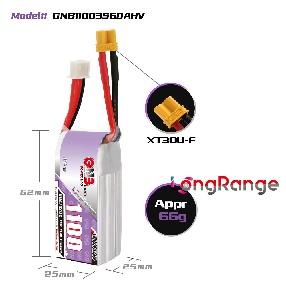 GNB 1100mAh 2S 3S 4S 6S 60C/12 - Drone Battery 6S recension och pris